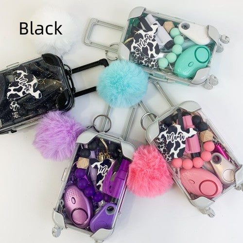 Mini Suitcase Toy - Cow Print Keychain