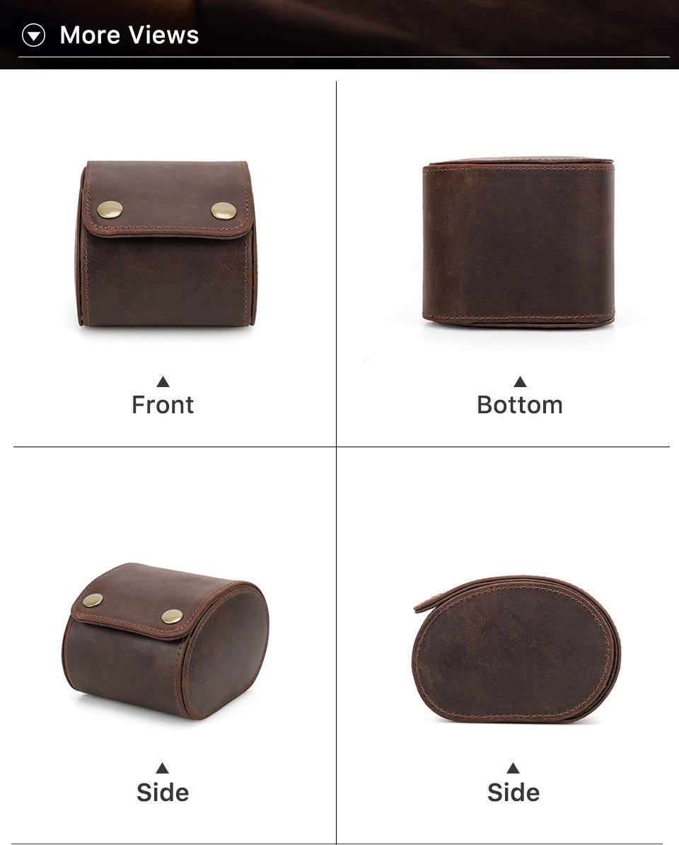 Leather Watch Box Single Portable Watch Storage Box