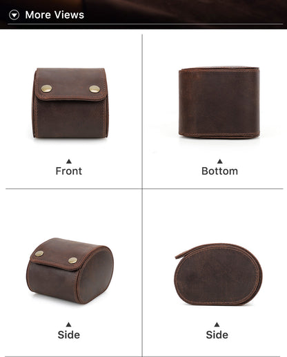 Leather Watch Box Single Portable Watch Storage Box