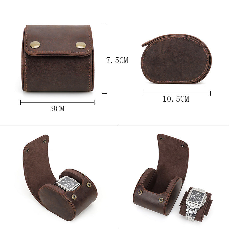 Leather Watch Box Single Portable Watch Storage Box