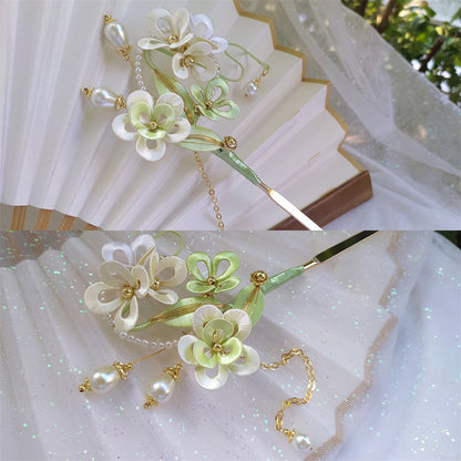 Non-legacy Flower-wrapped Hairpin Finished Product Creative Antique Hair Plate Handmade Jewelry Hanfu Cheongsam Brooch