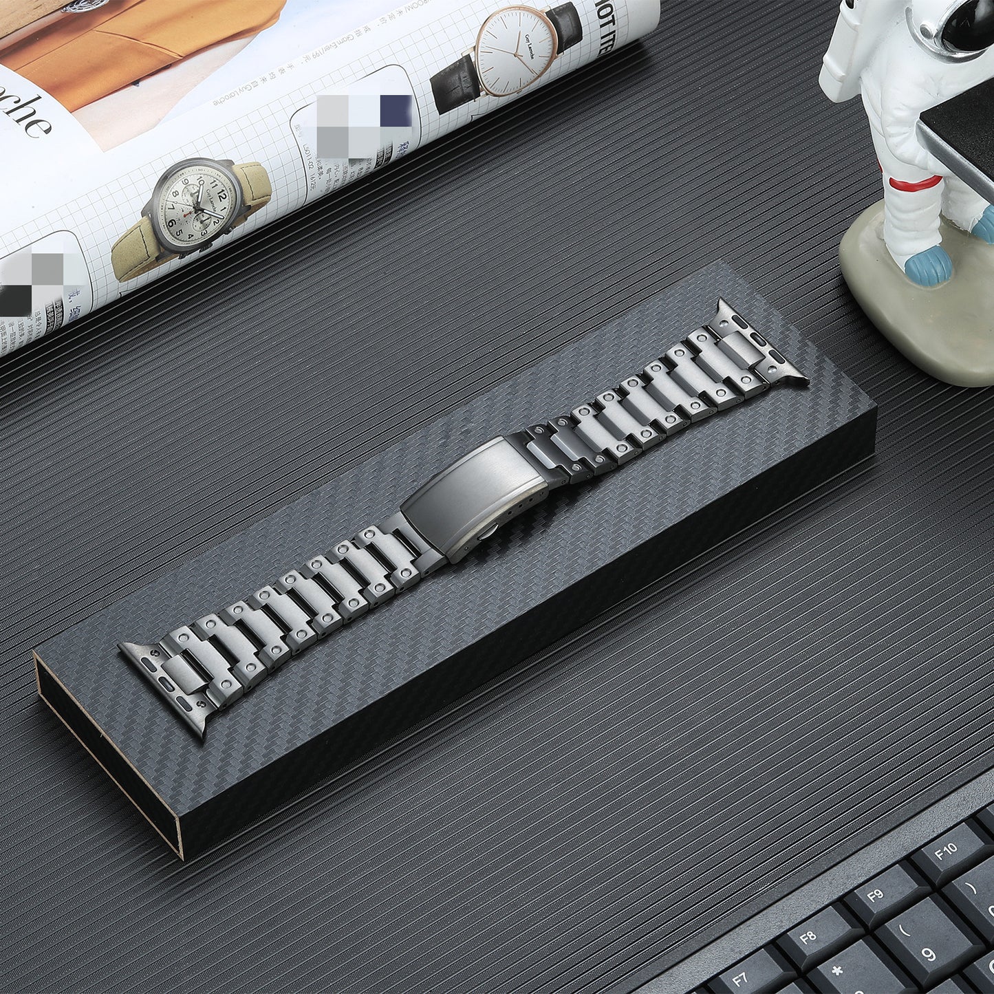 Integrated Small Square Titanium Alloy Watch Strap