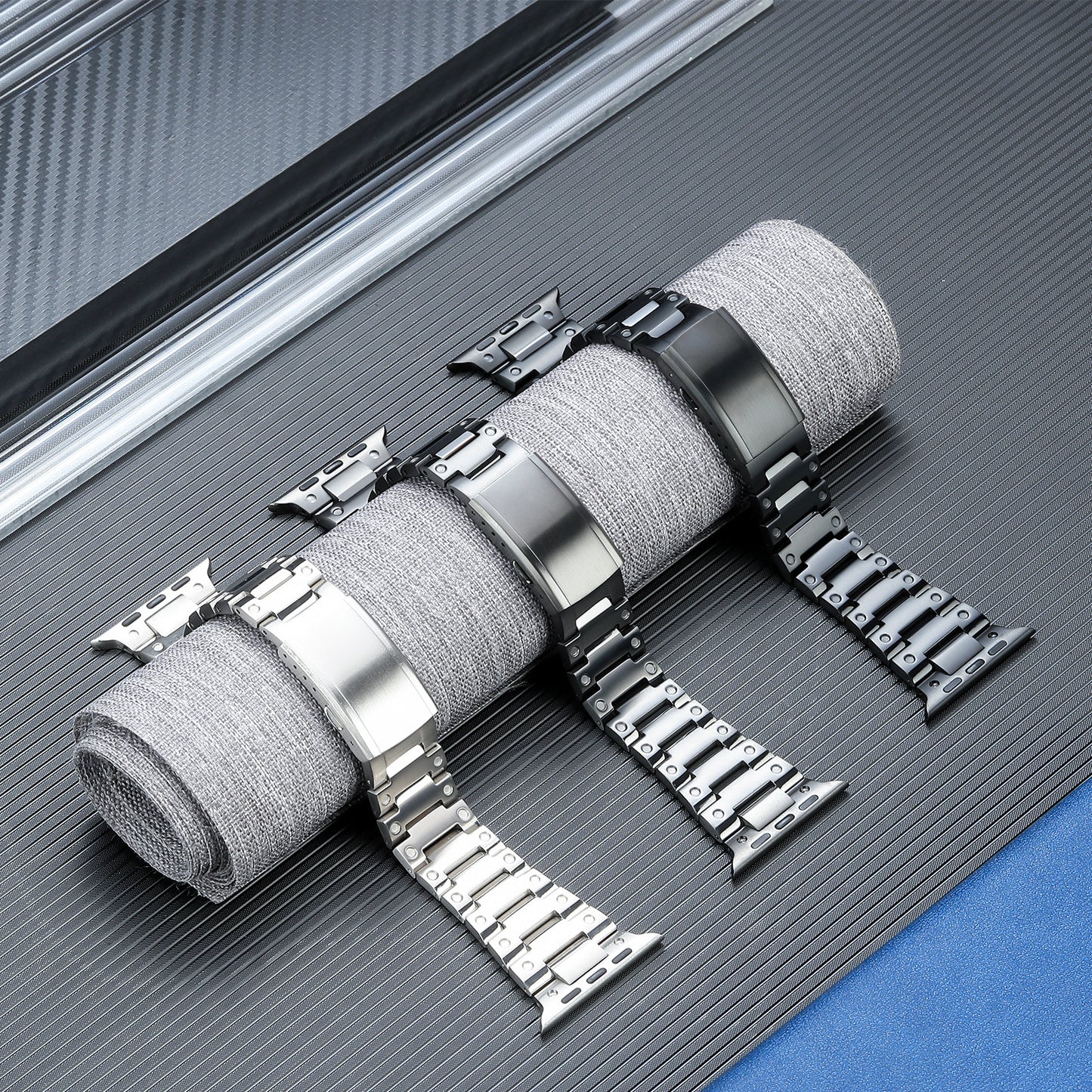 Integrated Small Square Titanium Alloy Watch Strap