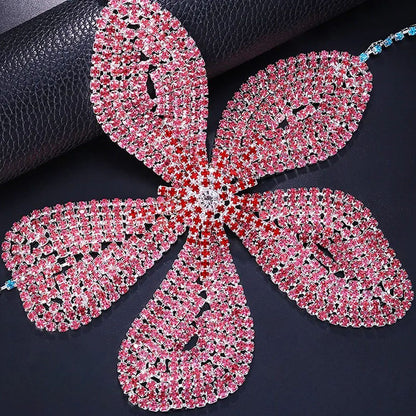 Flower-shaped Rhinestone Chest Necklace Fashion Bikini Nightclub Body Chains