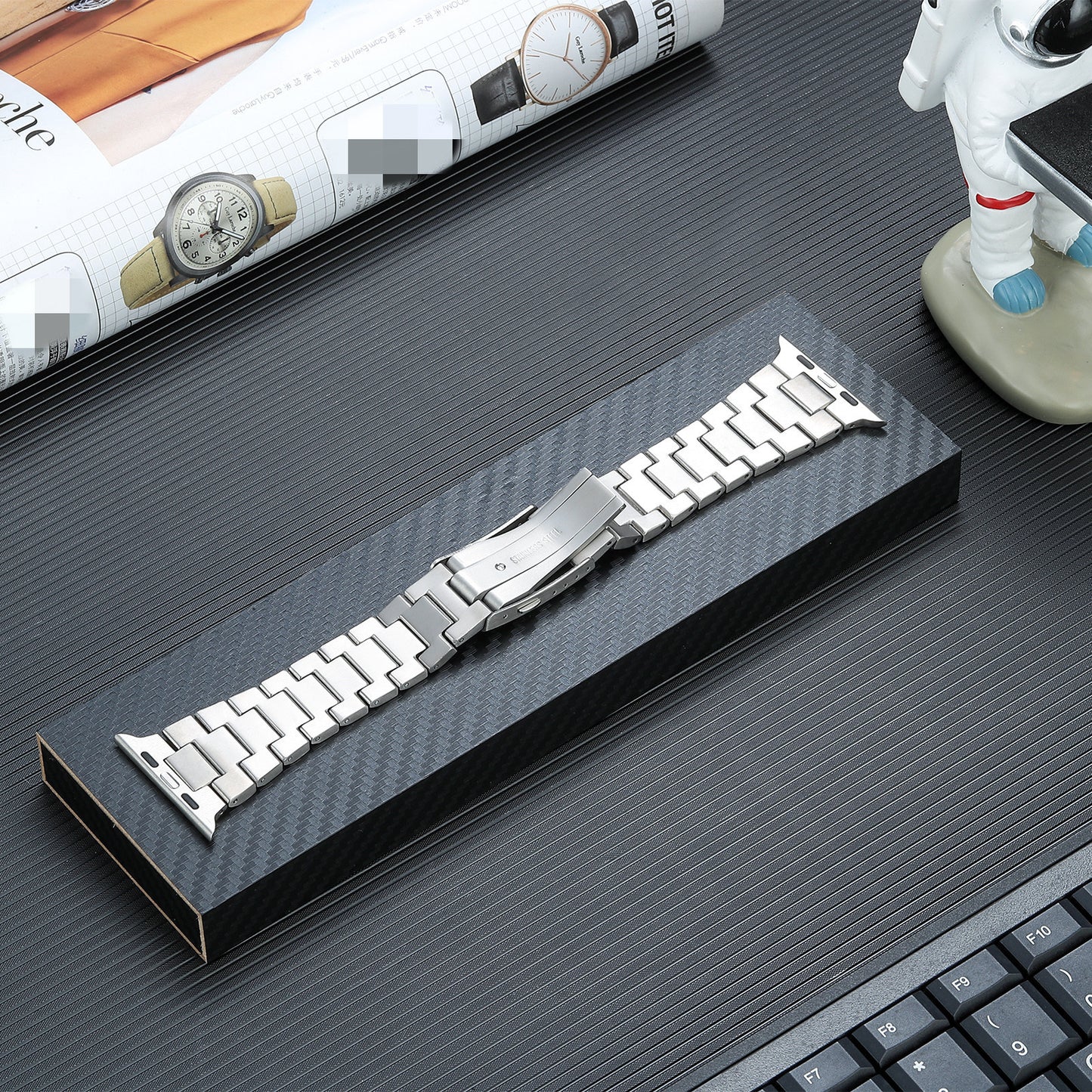 Integrated Small Square Titanium Alloy Watch Strap