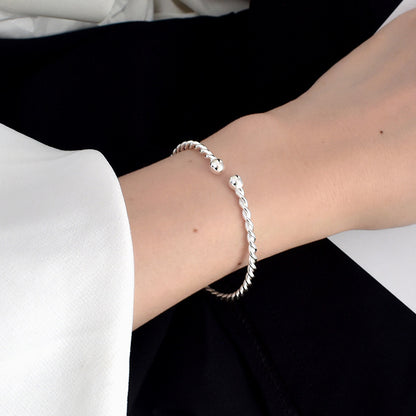 Women's Temperamental Sterling Silver Twist Bracelet