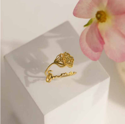 December Flower Ring S925 Silver Birthday